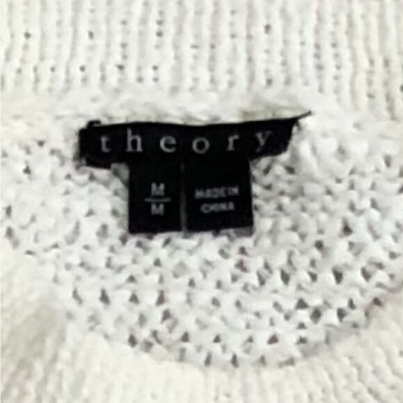 Theory - Meenaly Sleeveless Loose Knit Sweater in Ivory Size Medium - Picture 8 of 13
